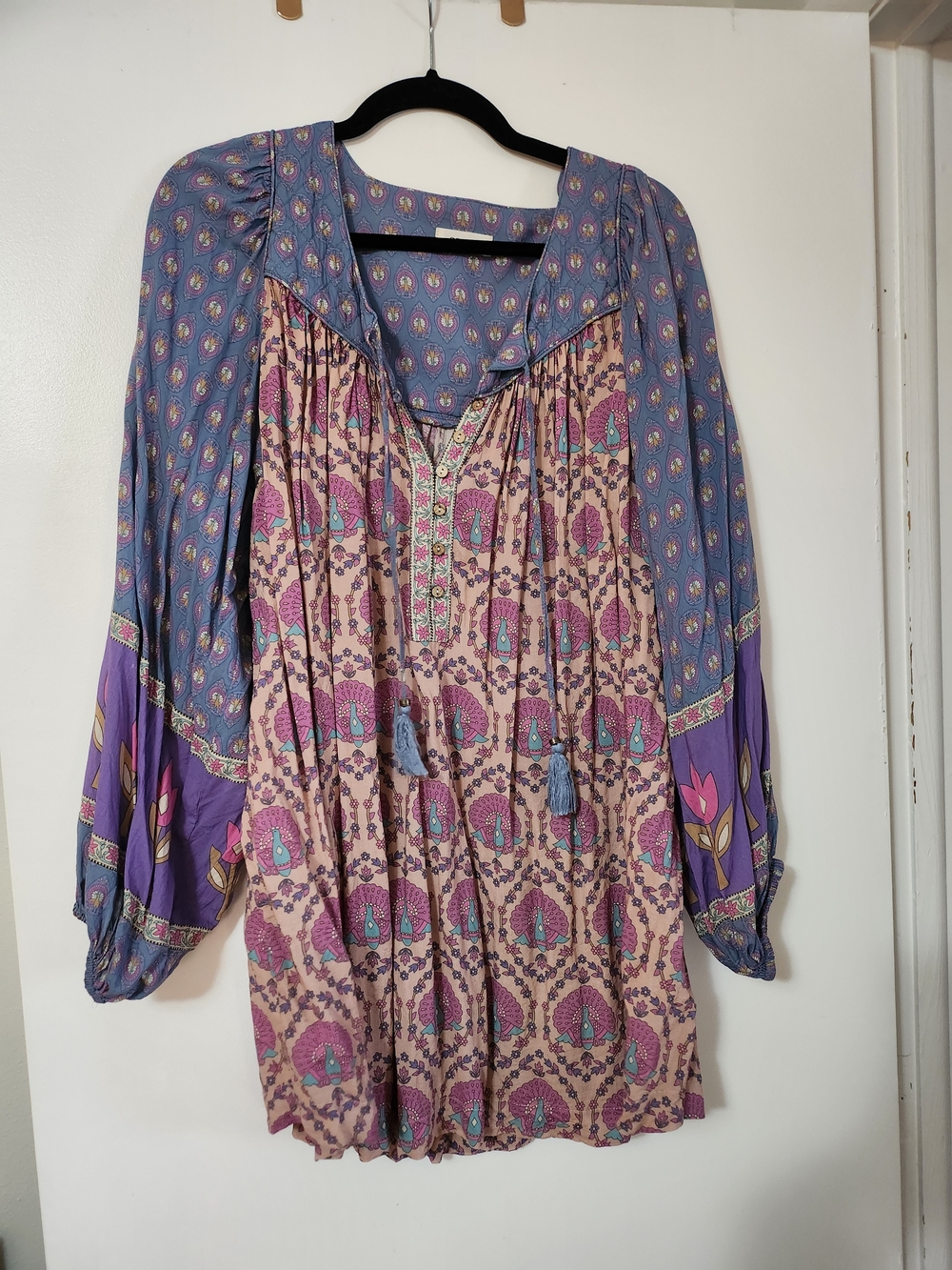 Spell Boho Tunic Dress in Lavender, Purple and Teal